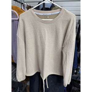 Women's Zelos Beige Textured Sweatshirt L